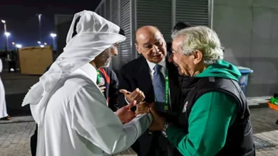 10 صور لزيارة وزير الرياضة القطري مران منتخب مصر قبل مواجهة الأردن