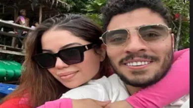 7 صور لاحتفال زوجة أكرم توفيق الثانية بمشاركته مع منتخب مصر في كأس العرب