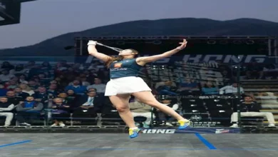 8 صور لنور الشربيني لاحتفالها بالتأهل لنهائي بطولة هونج كونج للاسكواش