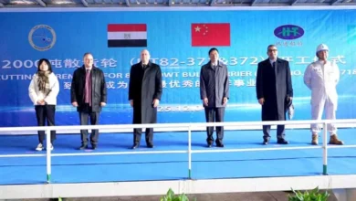النقل تحتفل بمراسم تقطيع صلب البدن لبدء بناء سفينتين جديدتين