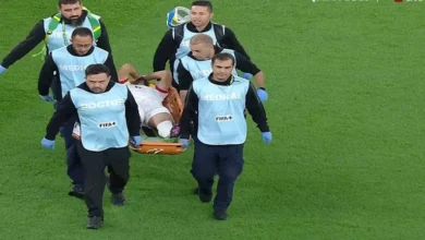 "خرج محمولا على نقالة".. إصابة هدف الأهلي في مباراة الأردن والعراق