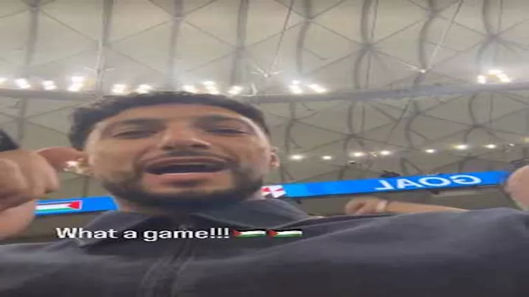 "داخل المدرجات".. احتفال قوي من وسام أبو علي بتعادل فلسطين مع تونس في كأس العرب