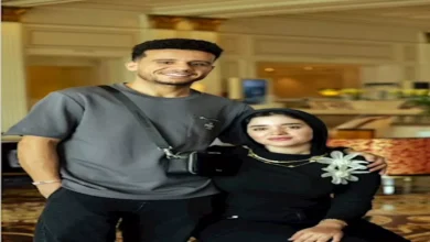 زوجة مصطفى فتحي تدعمه خلال مشاركته مع منتخب مصر فى أمم أفريقيا