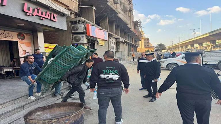 محافظة الجيزة تشن حملة على المقاهي والكافيهات بالمريوطية فيصل - (صور)